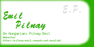 emil pilnay business card